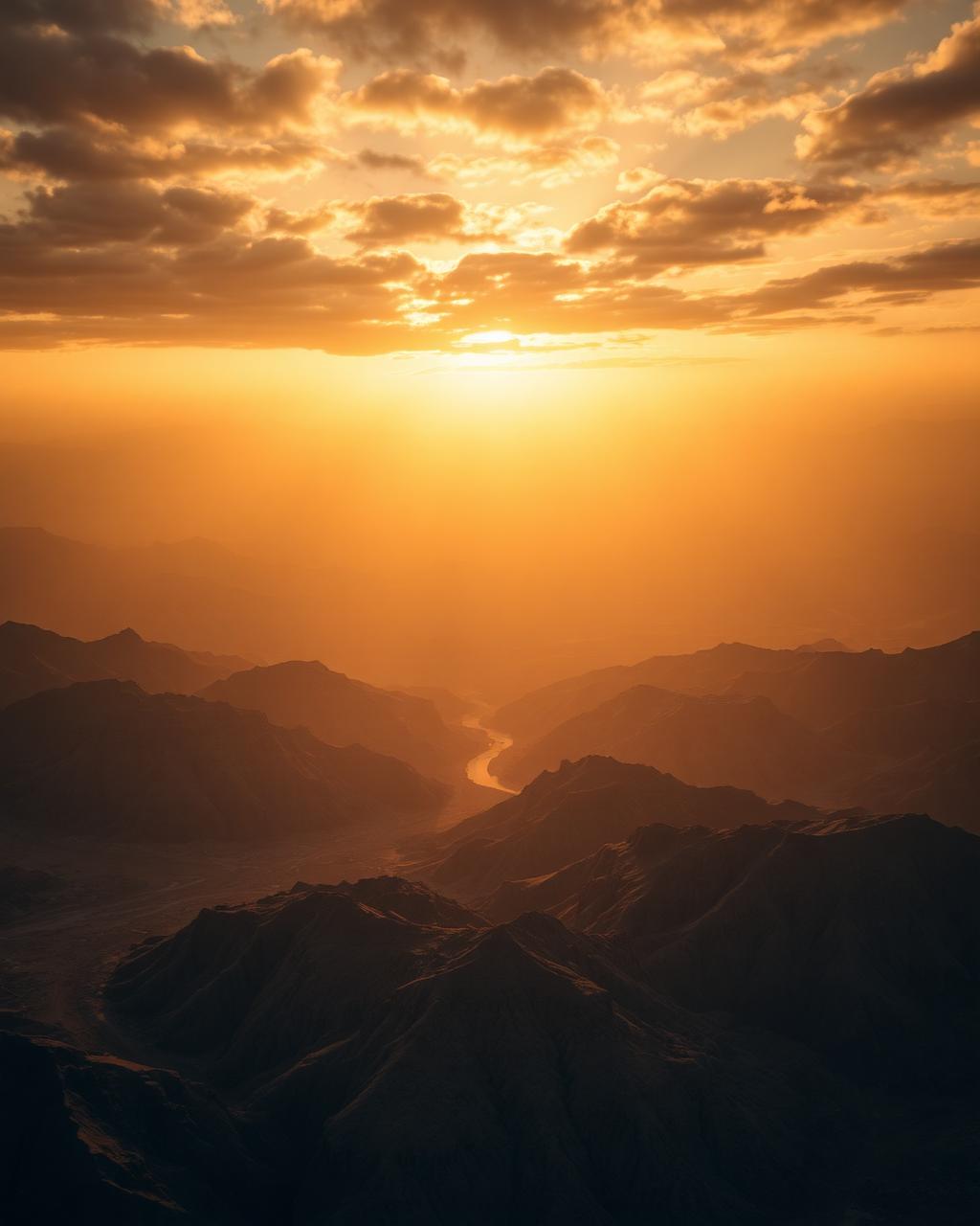 Sunset over the mountains of Saindak, Balochistan